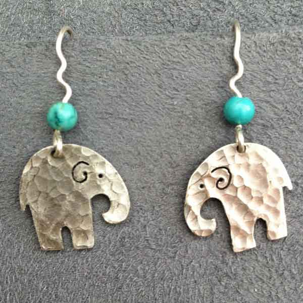 Silver Elephant Earrings