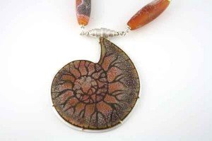 Orange-Fossil-with-Dragon-Skin-Beads-and-chain-2