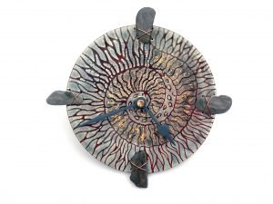 Fossil Wall Art Clock with Pebbles