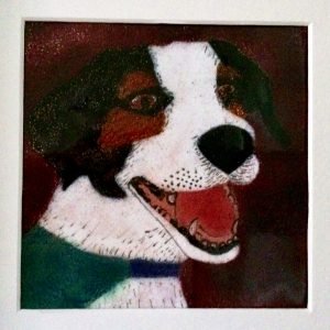 Jyppy Dog portrait in enamel
